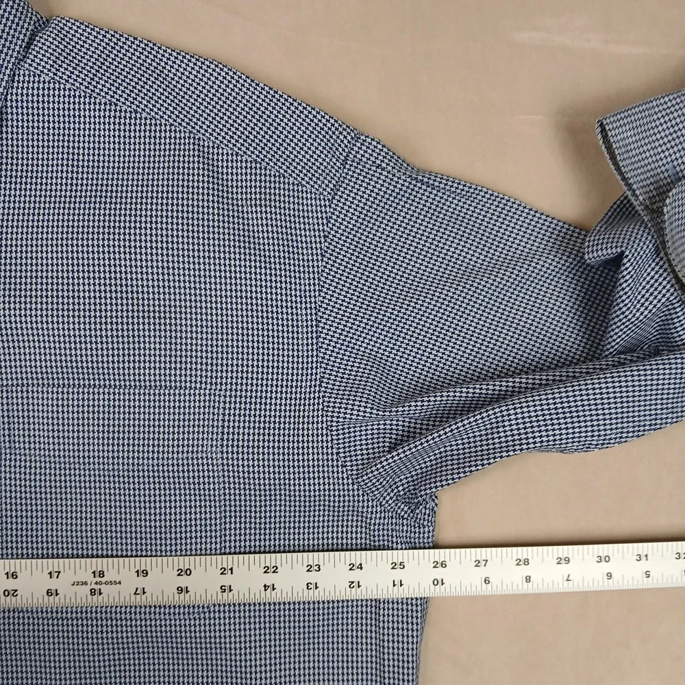 Banana Republic Large Mens Shirt Office Dress Houndstooth Heavy 25x30 DEFECT‎